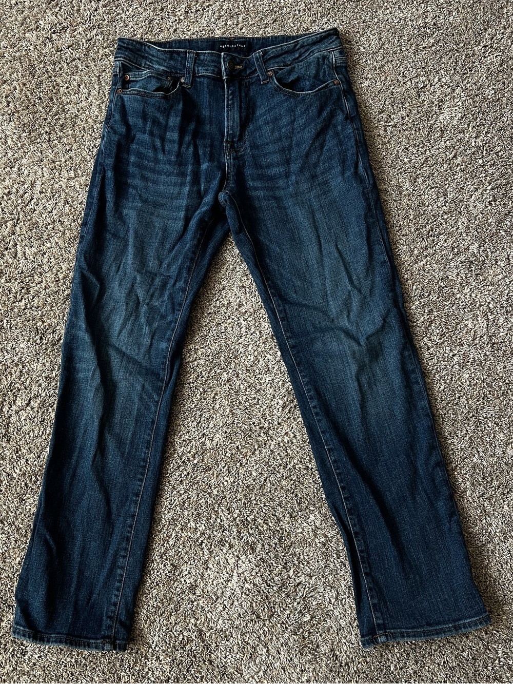 Aeropostale Men's Dark Blue Straight Jeans